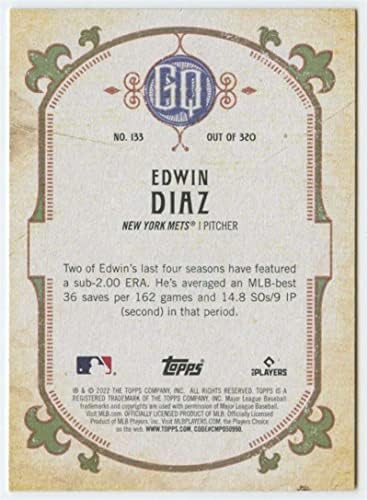 2022 година Цигански кралица #133 Едвин Дијаз Newујорк Метс МЛБ Бејзбол Трговска картичка