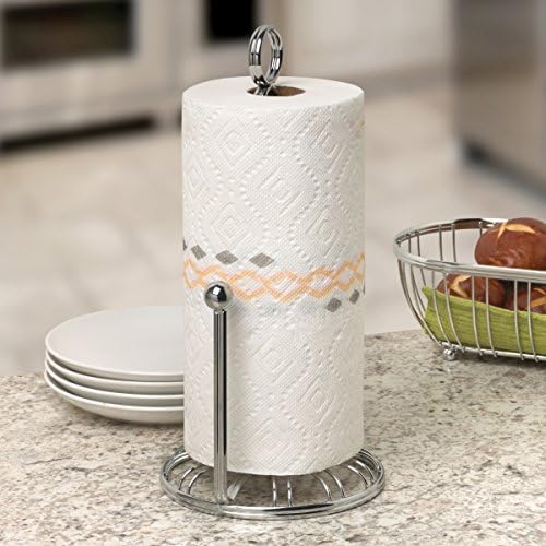 Спектар Диверзифициран држач за хартија за хартија за организација на кујната countertop и мијалник, среден, хром